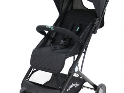 Carucior de calatorie troller ultracompact Asalvo FLIGHT -TRAVEL+ Black/Aqua - Img 1