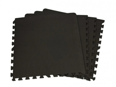 Covor puzzle 4 piese 60x60 cm, 10 mm, negru - Img 1
