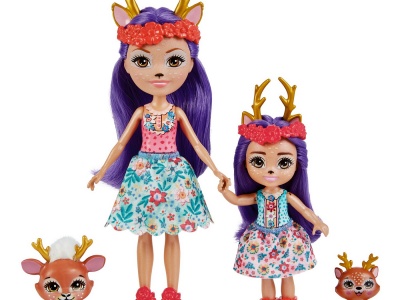 ENCHANTIMALS SET PAPUSI SURORI SI ANIMALUTELE LOR DANESSA DEER SI SPRINT SI DANETTA DEER SI FLEET - Img 2