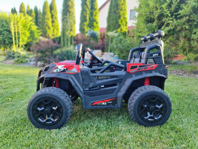 Masinuta electrica pentru copii cu telecomanda , UTV HC RED, 4x4, roti EVA, 12V - Img 4