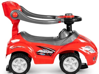 Masinuta Ride-On pentru copii, Multistore, Deluxe Mega Car, volan cu clanxon, spatar si balustrade de protectie, maner de ghidare, suport picioare, element anti-rasturnare, Rosie - Img 3