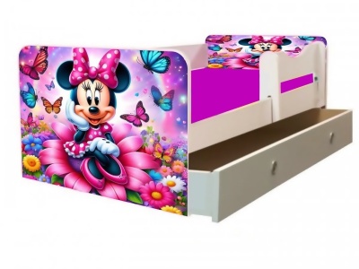 Pat junior Minnie Mouse cu saltea 2-12 ani si sertar - Img 2