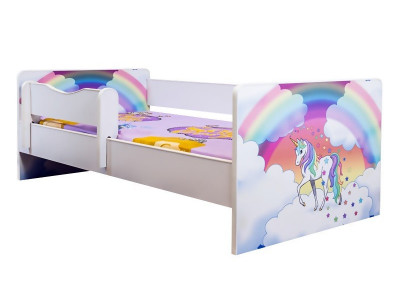 Pat junior Unicorn curcubeu cu saltea 2-8 ani - Img 3