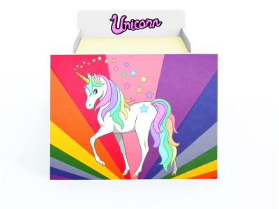 Pat tineret Rainbow Unicorn cu saltea 2-12 ani - Img 2