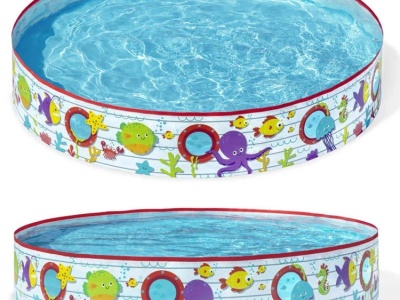 Piscina de expansiune pentru copii, cadru metalic, Bestway, PVC, Model animale marine, 2 ani+, 152 x 25 cm, Multicolor - Img 6