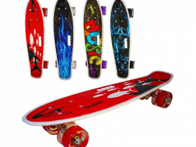Placa Skateboard Cu Roti Silicon, Led 55 cm - Img 1