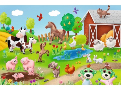 PUZZLE TREFL 24 MAXI BABIES AND THE BEAR ANIMALE LA FERMA - Img 2
