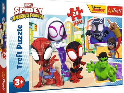 PUZZLE TREFL 24 MAXI SPIDEY SI PRIETENII LUI EXTRAORDINARI - Img 1