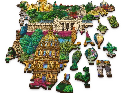 PUZZLE TREFL DIN LEMN 1000 PIESE OBIECTIVE TURISTICE FAIMOASE DIN FRANTA - Img 3