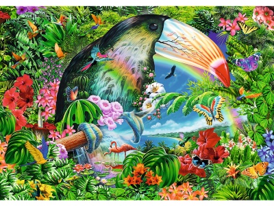 PUZZLE TREFL SPIRAL 1040 PIESE ANIMALE TROPICALE - Img 2