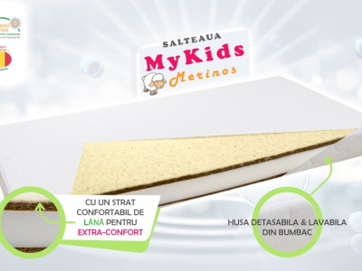 Saltea fibra cocos MyKids Merinos 120x60x08 (cm) - Img 1
