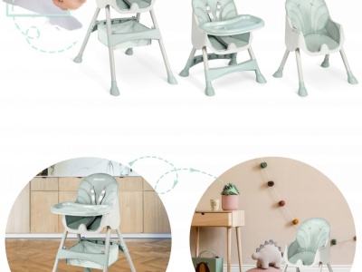 Scaun de masa pliabil 3 in 1, Ricokids, Milo, Verde - Img 6
