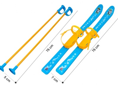 Schiuri din plastic pentru copii, (3350) Technok, 76 cm, albastru - Img 2