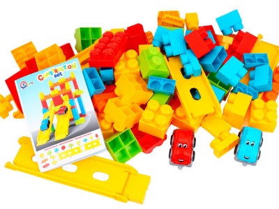 Set 90 de cuburi de constructie cu 2 masinute TechnoK - Img 2