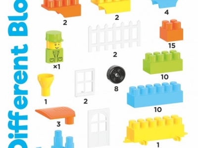 Set 90 de cuburi de constructie in troliu TechnoK - Img 2