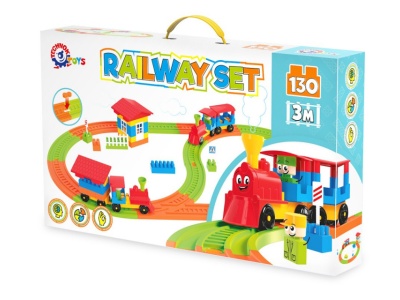 Set de constructie, 121 de piese, pista de tren TechnoK - Img 1