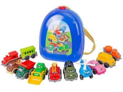 Set de masinute, utilaje si vehicule TechnoK in gentuta tip rucsac - Img 1