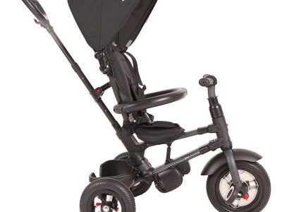 Tricicleta cu roti de cauciuc Qplay Rito Rubber Negru - Img 2