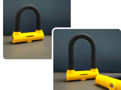 Antifurt fix din silicon Forever, 18 cm, negru galben - Img 3