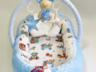 Babynest Plush MyKids 0193 Teddy Blue - Img 2