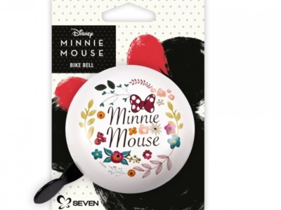 Claxon retro Seven Minnie-Flowers pentru bicicleta, alb - Img 3