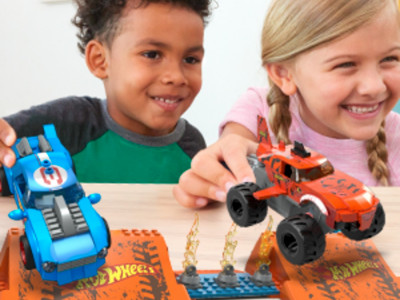 HOT WHEELS MONSTER TRUCK MEGA SET CONSTRUCTIE CURSA TIGER SHARK CHOMP - Img 2