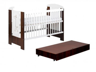 Patut copii lemn Cu Sertar Little GIRAFFE Wenge - Img 2