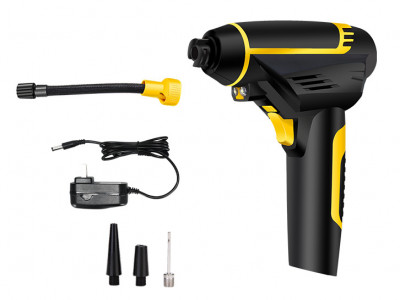 Pompa electrica reincarcabila 120 W, lumina LED, 2200 mah, baterie, negru/galben Forever - Img 1