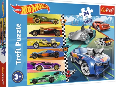 PUZZLE TREFL 24 MAXI HOT WHEELS MASINILE DEOSEBITE - Img 1