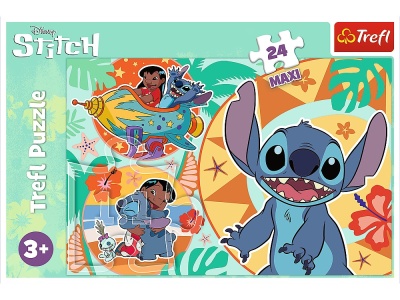 PUZZLE TREFL 24 MAXI STITCH ZIUA VESELA A LUI LILO SI STITCH - Img 3