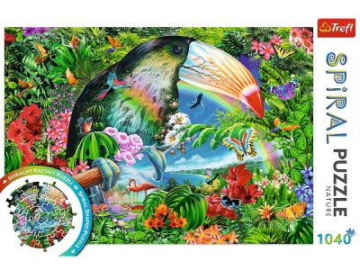 PUZZLE TREFL SPIRAL 1040 PIESE ANIMALE TROPICALE - Img 3