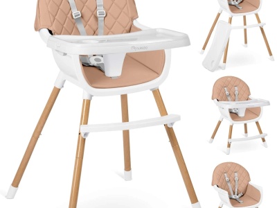 Scaun de masa reglabil, multifunctional, 3in1, pliabil, inaltime reglabila, tava detasabila, Nukido, Lilo, Roz - Img 1