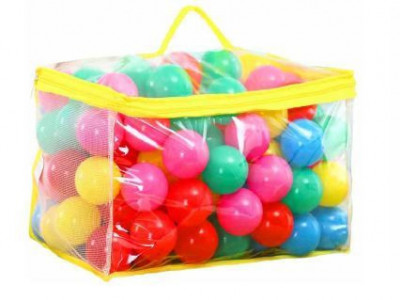 Set 100 de bile multicolore pentru piscina uscata sau cort, Soft Balls, 6 cm, din material plastic moale - Img 3