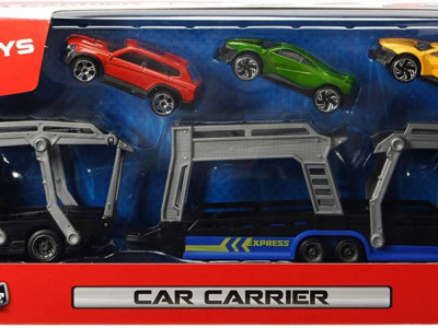 SET TRAILER 28CM CU 3 MASINUTE METALICE - ALBASTRU - Img 1