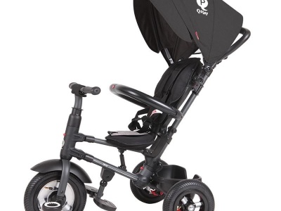 Tricicleta cu roti de cauciuc Qplay Rito Rubber Negru - Img 3
