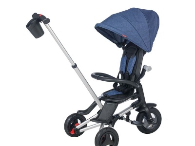 Tricicleta ultrapliabila Qplay Nova Rubber albastru inchis - Img 5