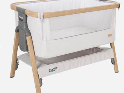 Tutti Bambini – Patut 2 in 1 co-sleeper CoZee Oak & Sterling Silver - Img 4