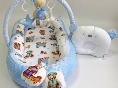 Babynest Plush MyKids 0193 Teddy Blue - Img 1