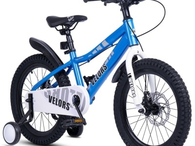 Bicicleta Copii 5-7 ani Velors V18345A 18", Albastru - Img 2