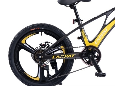 Bicicleta Copii MTB Carpat 20" C20343A, Roti Magneziu, Cadru Magneziu, Frane Disc, 7 Viteze, Gri/Galben - Img 4