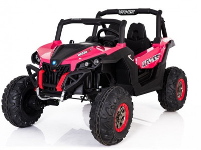 Masinuta electrica pentru copii cu 2 locuri, UTV BUGGY POWER 4×4, MP4, scaun de piele (XMX603) roz - Img 1