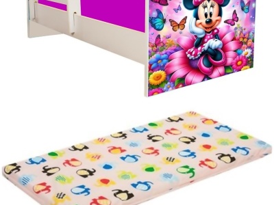 Pat junior Minnie Mouse cu saltea 2-12 ani - Img 1
