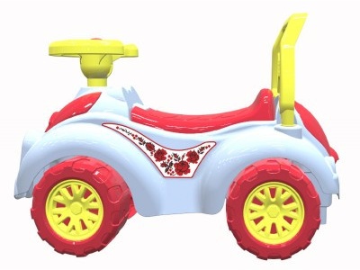 Premergator ride-on TechnoK, masinuta vesela, cu claxon, floricele - Img 2
