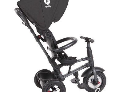 Tricicleta cu roti de cauciuc Qplay Rito Rubber Negru - Img 4