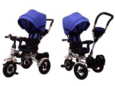 Tricicleta pentru copii Lux Trike cu scaun pivotant la 360 grade, albastru - Img 3