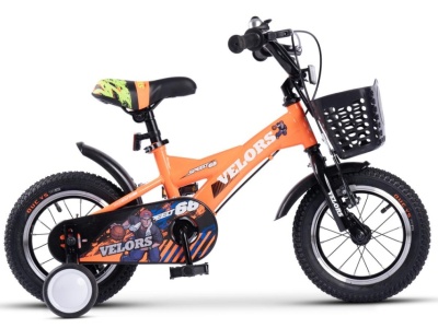 Bicicleta Copii 3-5 ani Velors V1401A 14", portocaliu - Img 1