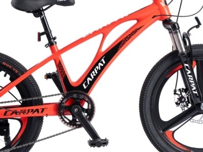 Bicicleta Copii MTB Carpat 20" C20343A, Roti Magneziu, Cadru Magneziu, Frane Disc, 7 Viteze, Rosu/Negru - Img 4