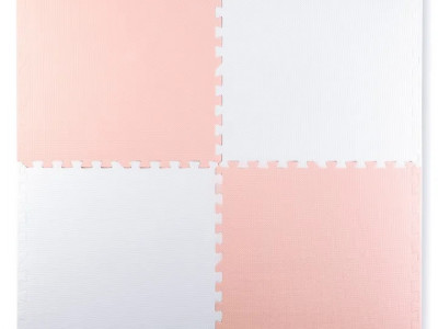 Covoras puzzle din spuma pentru copii, 120x120cm, 4 piese, Ricokids, 7481, Alb Piersica - Img 1