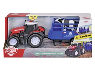 DICKIE MASSEY FERGUSON TRACTOR SI REMORCA CU SUNETE SI LUMINI - Img 1
