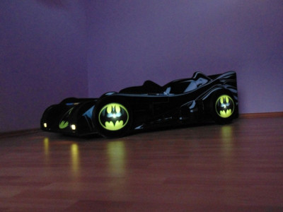 Pat masina Batmobil cu lumini 180x80 - Img 4